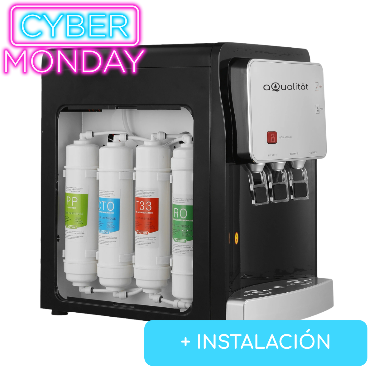 Dispensador de Agua con Ósmosis Inversa Sobremesa Premium + INSTALACIÓN (SOLO SANTIAGO)